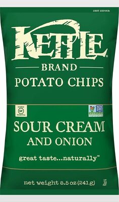Kettle Brand Potato Chips, Sour Cream & Onion Kettle Chips, 8.5 Oz