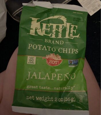 Kettle Brand Potato Chips, Jalapeno Kettle Chips, Snack Bag, 2 Oz