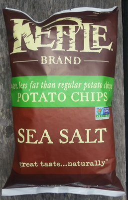 Kettle Brand Potato Chips, Less Fat Sea Salt Kettle Chips, 8 Oz