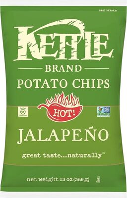 Kettle Brand Potato Chips, Jalapeno Kettle Chips, Party Size, 13 Oz
