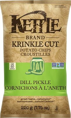 Krinkle Cut Croustilles Potato Chips, Dill Pickle