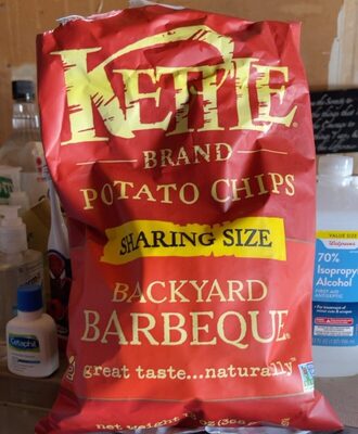 Kettle Brand Potato Chips, Backyard Barbeque Kettle Chips, Party Size, 13 Oz