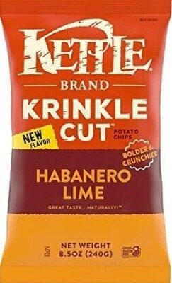 Habanero Lime Krinkle Cut Potato Chips, Habanero Lime