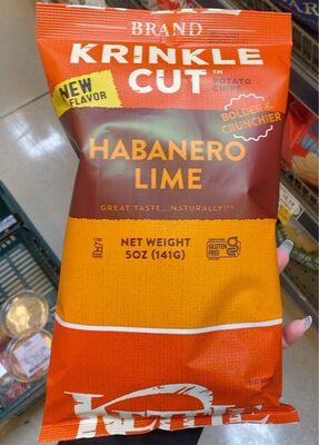 Kettle Brand Potato Chips, Krinkle Cut, Habanero Lime Kettle Chips, 5 Oz