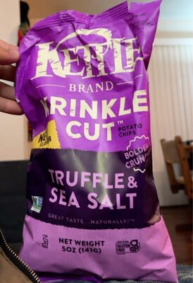 Kettle Brand Potato Chips, Krinkle Cut, Truffle Oil and Sea Salt Kettle Chips, 5 Oz