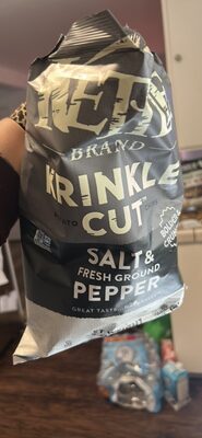Kettle Brand Potato Chips, Krinkle Cut, Salt & Fresh Ground Pepper Kettle Chips, 7.5 oz Bag