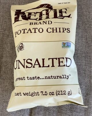 Kettle Brand Potato Chips, Unsalted Kettle Chips, 7.5 Oz