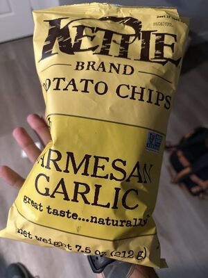 Kettle Brand Potato Chips, Parmesan Garlic Kettle Chips, 7.5 Oz
