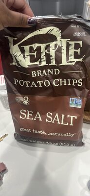 Kettle Brand Sea Salt Kettle Potato Chips, Gluten-Free, Non-GMO, 7.5 oz Bag