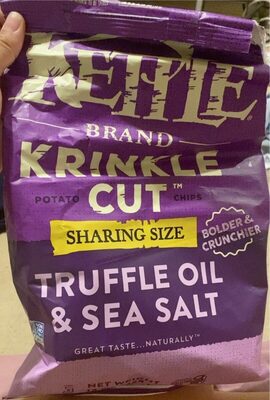 Kettle Brand Potato Chips, Krinkle Cut, Truffle Oil and Sea Salt Kettle Chips, Party Size, 13 Oz