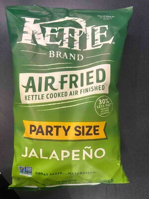 Kettle Brand Potato Chips, Air Fried Jalapeno Kettle Chips, 11.25 Ounce Party Size Bag