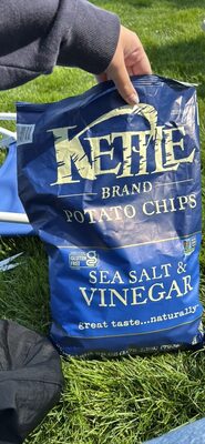 Kettle Brand Sea Salt and Vinegar Kettle Potato Chips, Gluten-Free, Non-GMO, 28 Oz Bag