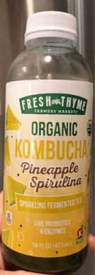 Pineapple Spirulina Organic Kombucha, Pineapple Spirulina