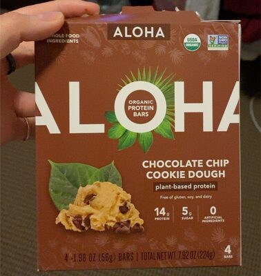 Chocolate Chip Cookie Dough Organic Protein Bars, Chocolate