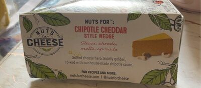 Chipotle Cheddar Style Wedge Organic & Dairy-Free Fermented Cashew Product, Chipotle Cheddar