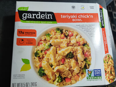 Chick'N Teriyaki Made With Rice, Plant-Based Chick'N, Broccoli, Red Bell Peppers And Carrots With A Sweet Teriyaki Sauce Bowl, Chick'N Teriyaki