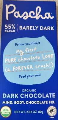 Organic 55% Cacao Barely Dark Dark Chocolate