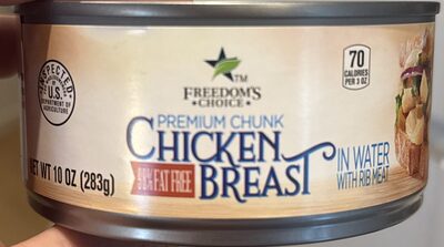 98% Fat Free Premium Chunk Chicken Breast In Water With Rib Meat