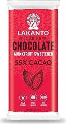 Chocolate 55% Cacao Sugar-Free Monkfruit Sweetened, Chocolate