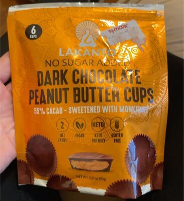 Monkfruit Sweetened Dark Chocolate Peanut Butter Cups, Monkfruit Sweetened Dark Chocolate