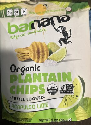 Acapulco Lime Organic Kettle Cooked Plantain Chips, Acapulco Lime
