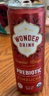 Tropical Mango Prebiotic Kombucha, Tropical Manga