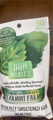 Spearmint Farms Naturally Sweetened Sugar Free Chewing Gum, Spearmint Farms