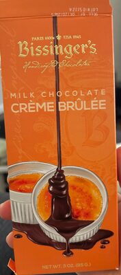 Creme Brulee 38% Milk Chocolate Is Filled With A Classic Vanilla Bean Ganache Center & Topped With Crunchy Cane Sugar, Creme Brulee
