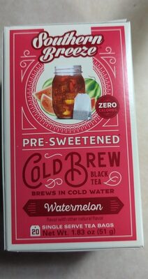 Watermelon Pre-Sweetened Cold Brew Black Single Serve Tea Bags, Watermelon