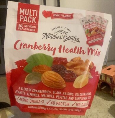 Cranberry Health Mix A Blend Of Cranberries, Black Raisins, Golden Raisins, Peanuts, Almonds, Walnuts, Pepitas And Sunflower Seeds, Cranberry Health Mix