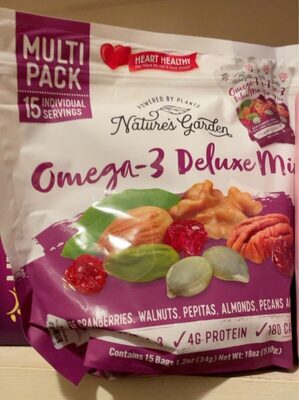 Omega-3 Deluxe A Blend Of Cranberries, Walnuts, Pepitas, Almonds, Pecans And Pistachios, Omega-3 Deluxe