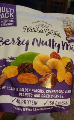 Berry Nutty Mix A Blend Of Black & Golden Raisins, Cranberries, Almonds, Cashews, Peanuts And Dried Cherries, Berry Nutty