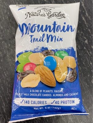 Mountain Trail Mix A Blend Of Peanuts, Raisins, M&M's Milk Chocolate Candies, Almonds And Cashews, Mountain Trail Mix