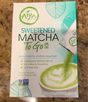 Sweetened Matcha To Go Premium Japanese Green Tea, Sweetened Matcha