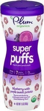 Plum Organics Super Puffs Blubrry w/ Prple Sweet Potato 1.5oz Cstr