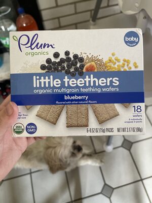 Plum Organics Little Teethers Blueberry 6-Ct Bx-.52oz Wafer