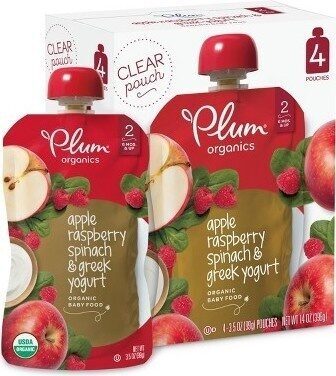 Plum Stage2 Greek Yogurt Baby Food Raspberry Spinach