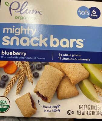Plum Organics Mighty Snack Bars Blueberry 6-Count Box/.67oz Bars