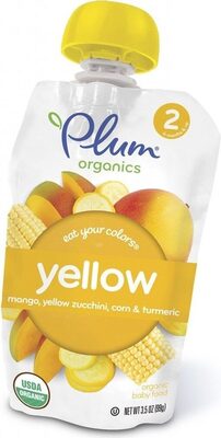 Plum Organics Stage 2 Organic Baby Food - Mango, Yellow Zucchini, Corn & Turmeric - 3.5 oz Pouch