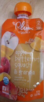 Plum Organics Stage 2 Organic Baby Food - Apple, Butternut Squash & Granola - 3.5 oz Pouch