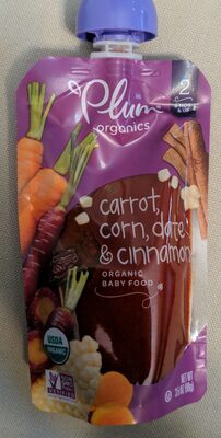 Plum Organics Stage 2 Org Carrot, Corn, Date & Cinnamn 3.5oz Pch