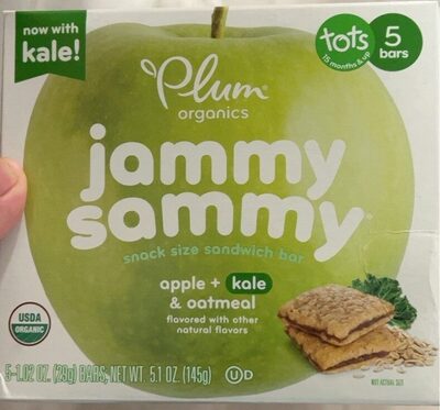 Plum Organics Jammy Sammy Apple, Kale + Oatmeal 5-Ct Box/1.02oz Bar
