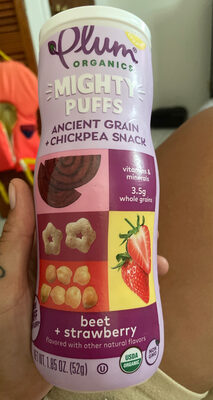 Plum Organics Baby Crawlers Mighty Puffs Beet + Strawbry 1.85oz Cstr