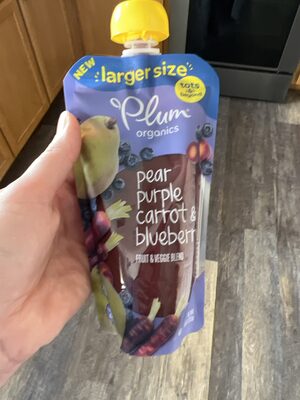 Plum Organics Tots & Beyond Pear, Prple Carrot & Bluebrry 7.5oz Pouch