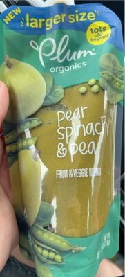 Plum Organics Tots & Beyond Pear, Spinach & Pea 7.5oz Pouch