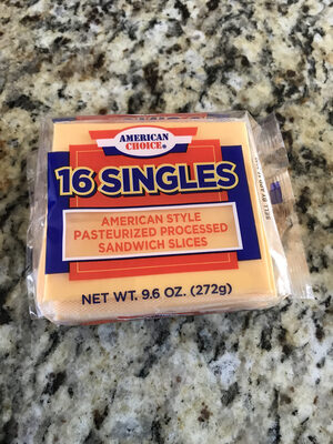American Style Pasteurized Processed Sandwich Cheese Slices, American Style