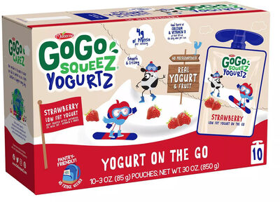 Strawberry Low Fat Yogurt On The Go Yogurtz, Strawberry