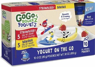 Strawberry And Banana Low Fat Yogurt On The Go