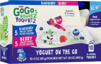 Blueberry And Berry Low Fat Yogurt On The Go, Blueberry; Berry
