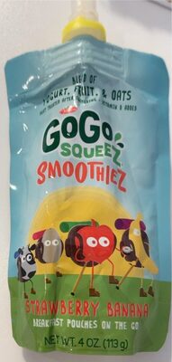 Strawberry Banana Blend Of Yogurt, Fruit, & Oats Smoothiez, Strawberry Banana